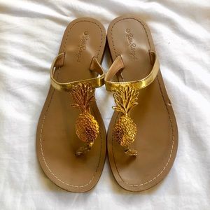 Lilly Pulitzer for target gold pineapple sandals